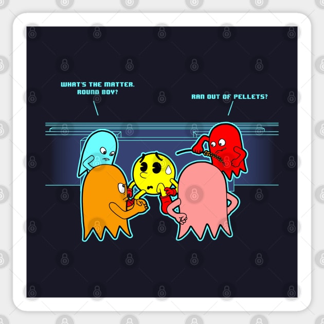 Funny Retro Gamer Arcade Video Game Bullied Cartoon Sticker by BoggsNicolas